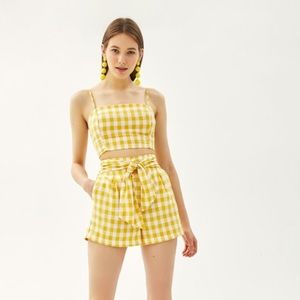 Yellow Gingham Shorts